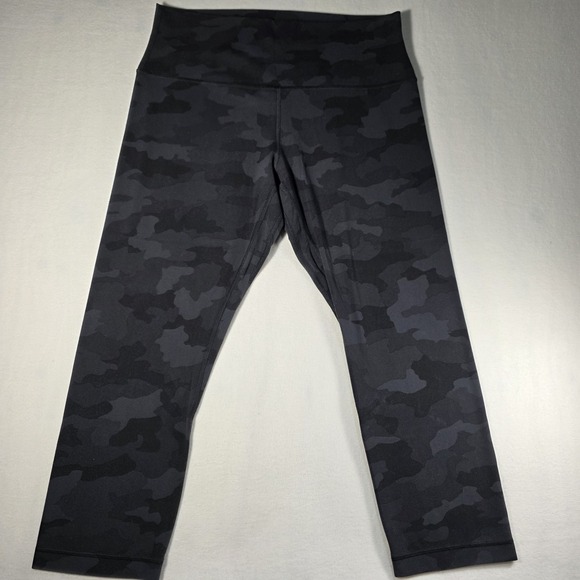 Womens Lululemon Camo Print Black/Grey Leggings Yoga Workout Gym Sz 12 - Picture 3 of 8